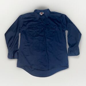 Dickies Mens Authentic Workwear Blue Long Sleeve Shirt Size 17-17 1/2 X 35